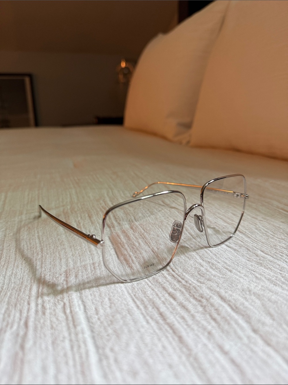 Loewe Square-Frame Silver-Tone Optical Glasses